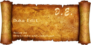 Duka Edit névjegykártya
